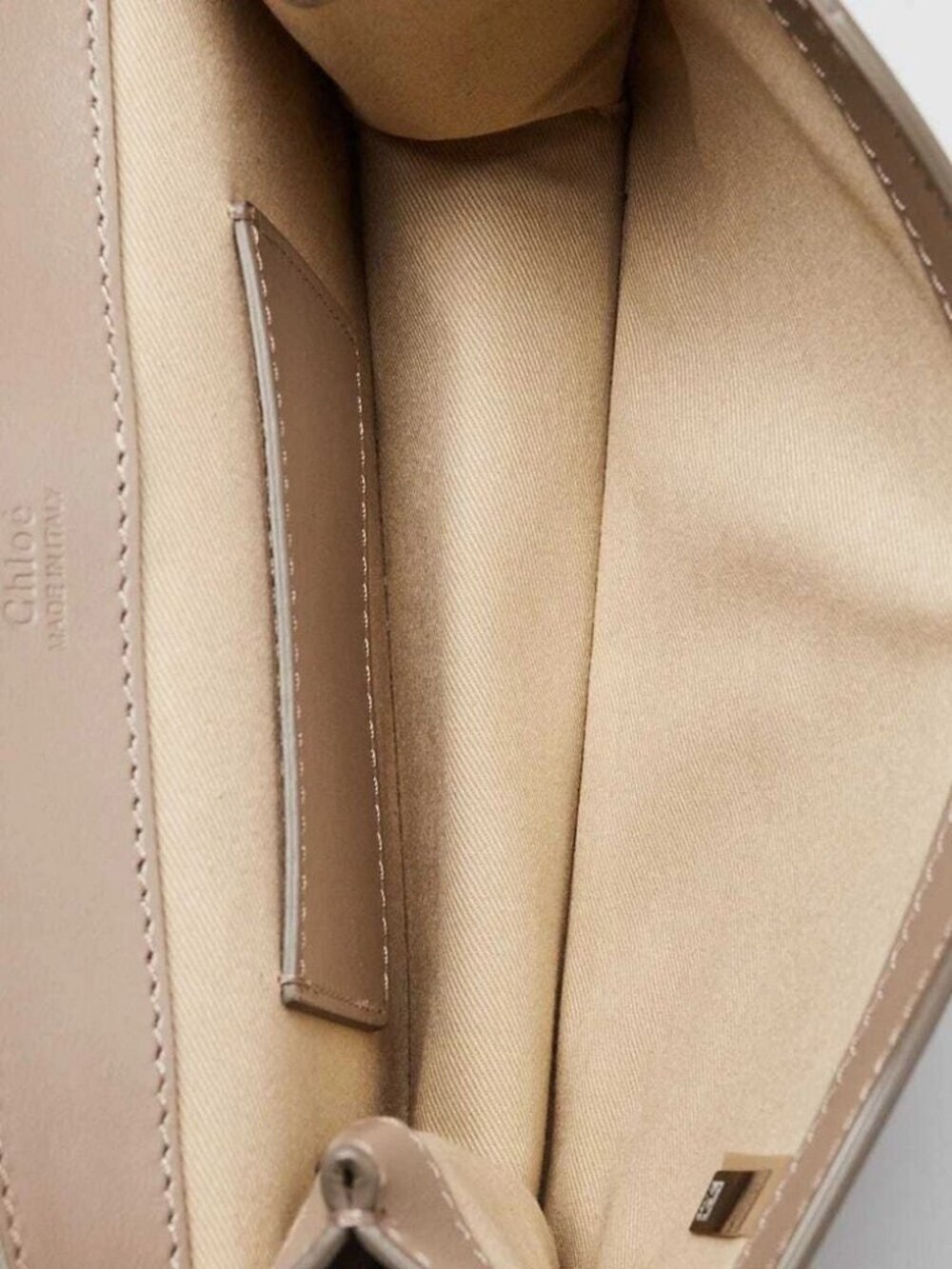 Chloe Motty Grey Calfskin Leather and Suede C Chain Clutch Bag - Picture 8 of 11